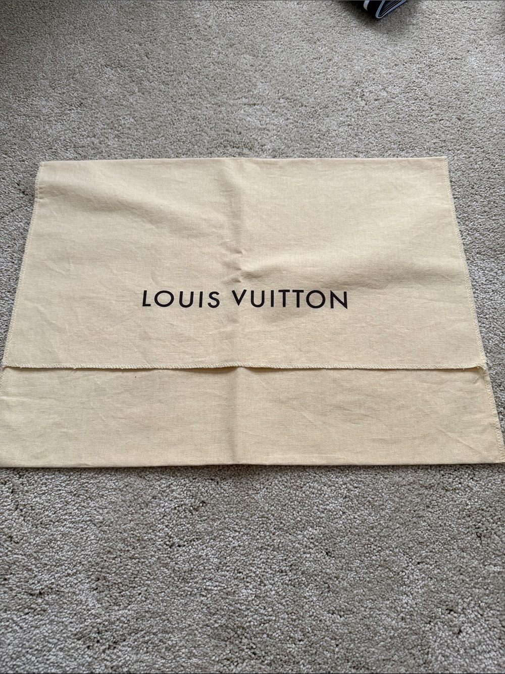 Louis Vuitton Beige and Black Logo Storage Cloth